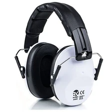 Certified SAFETY EARMUFF, 34dB - Highest Hearing Protection, White-RK-EMO01WH