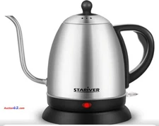 STARIVER Electric Gooseneck Kettle 1L Water Boiler BPA-Free Pour Over Coffee Tea