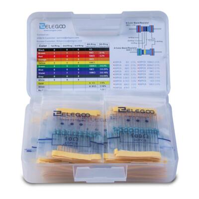 17 Werte 1% Widerstand Kit Sortiment, 0 Ohm-1M Ohm (525er Pack), Pin (0,022