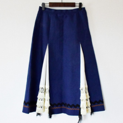 TOGA PULLA Flared Mimore Linen Long Skirt Navy Women Size 34/S 