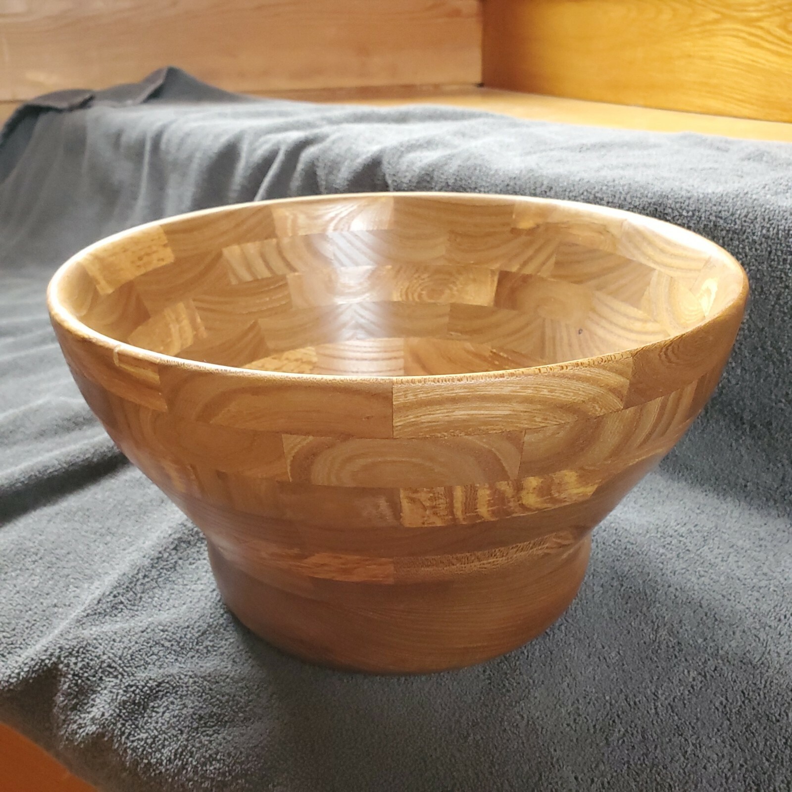 Segmented Handmade HandTurned Butternut Wood Bowl 26, Local Wood, Food