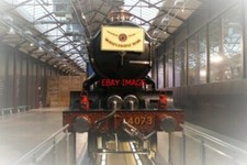PHOTO  AT REST IN STEAM  MUSEUM GWR 'CASTLE' 4-6-0 4073 'CAERPHILLY CASTLE'. FOR