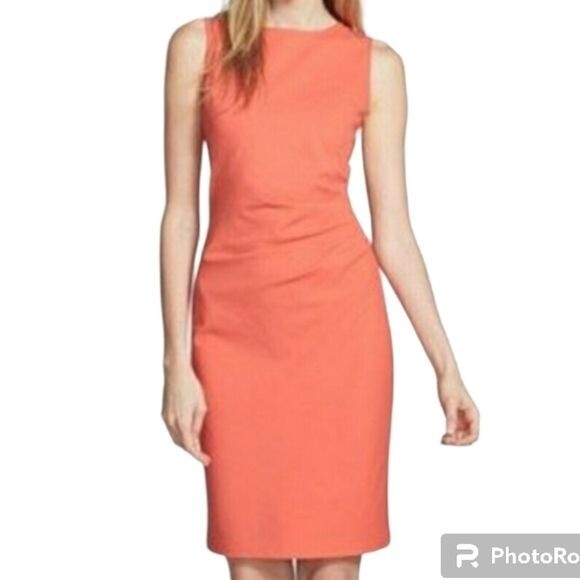 Kenneth Cole New York Womens Sleeveless Salmon Zip Back Dress Size 4-image