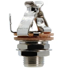 Pure Tone Mono Multi-Contact 1/4 inch Nickel Output Jack - with ADDED Hex Nut
