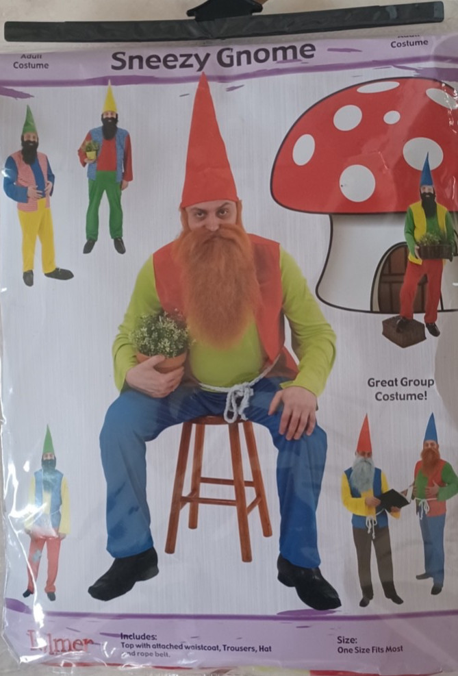 Disfraz de Gnomo Feliz para Hombres Estornudo 7 Enanos Vestido Elegante Día Mundial del Libro