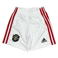 Youth Kids Adidas Manchester United White Soccer Shorts Size 4Y/5Y