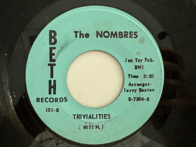 RARE 1st Press Latin Funk Boddie 45-Nombres ''Trivialities''/''Todos'' Beth VG+ HEAR