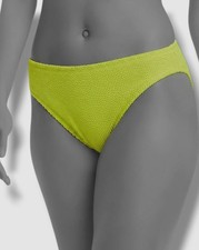 Bar Iii Women's Green Textured Hipster Bikini Swim Bottoms Size L