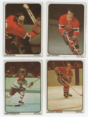 1974-75 Lipton Soup Hockey Cards Dryden Lemaire Cournoyer Lapointe Canadiens