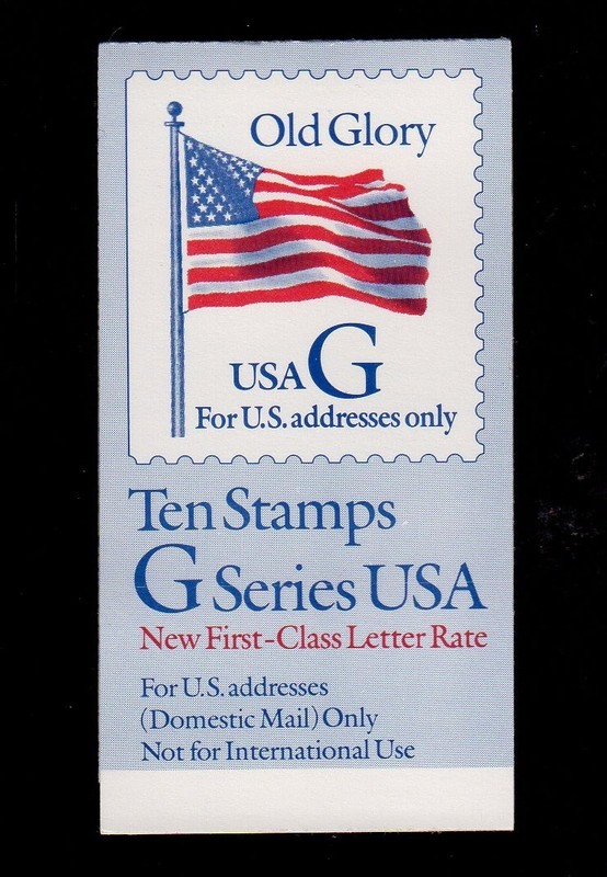 US Scott # 2881 OLD GLORY black "G" (1994) Booklet of 10 MNH "G" 29¢ stamps