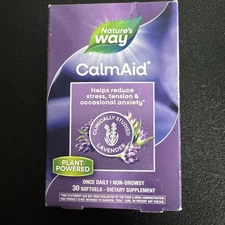 NEW Nature’s Way Calm Aid Vitamin Softgel - 30 Count Lavender 11/2026