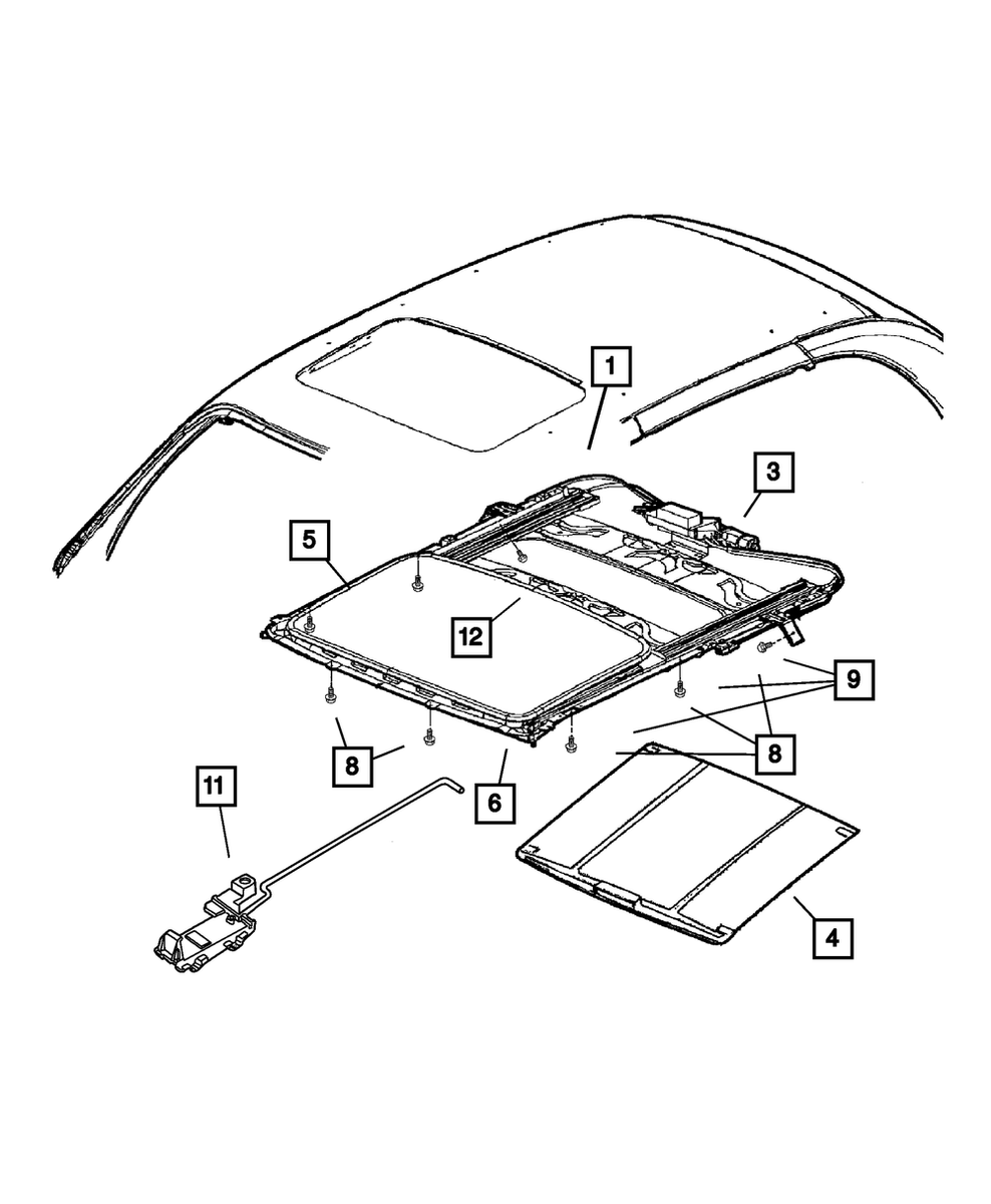 Genuine Mopar Sunroof Sunshade XZ23MF1AA | eBay