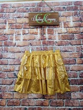 Girls Metallic Ruffle Gold Skirt Size 10