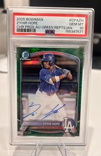 2025 Bowman Chrome Prospects Zyhir Hope Auto Green Reptilian /99 PSA 10 Dodgers