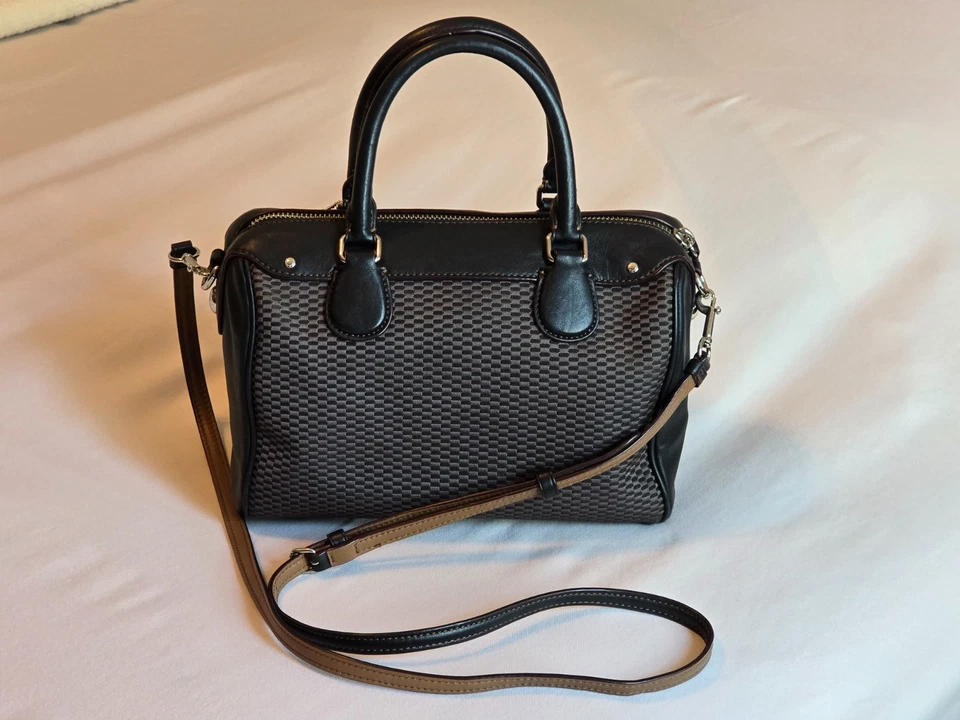 Coach Legacy Jacquard Mini Bennett Leather Satchel Crossbody Bag Black Purse - Image 4 of 4