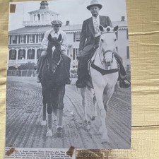 Whirlaway prepping for Preakness under Pinky Brown, trainer Ben Jones alongside