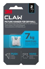 3M CLAW Picture Hooks for Hanging Paintings on Plaster Walls, 2 Hooks