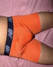 New Balance Men's Orange Microfiber Boxer Briefs Breathable Underwear