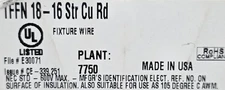 Southwire  #18awg 16 Stranded TFFN/AWM/MTW Building/Fixture Wire White /100ft