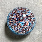 Vtg Murano Millefiori Art Glass Paperweight Small Caning Italy 2.5"