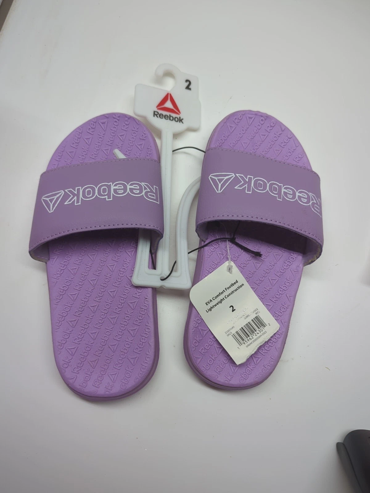 Reebok Girls Dual Density Slide Flip Flop Sandals Orchid White