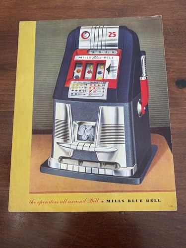 Vintage Mills Slot Machine operator Mills Bell machines  Advertising Poster