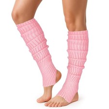 Long Leg Warmers for Women 24 Inch over The Knee Knit Ribbed One Size 1 Pink