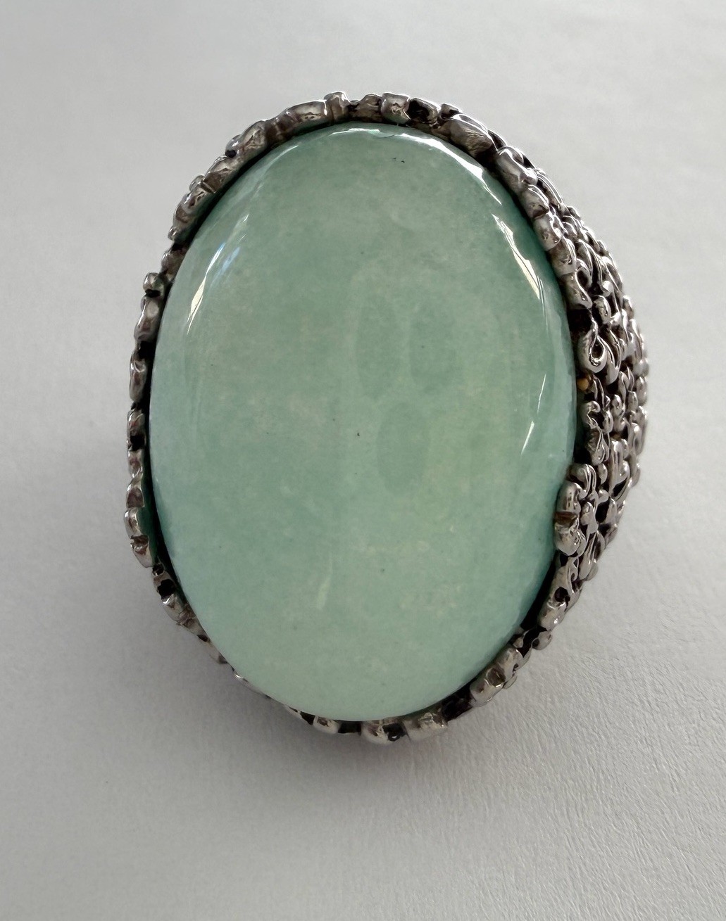 Stunning Amazonite Floral Statement Ring 316L Sta… - image 2