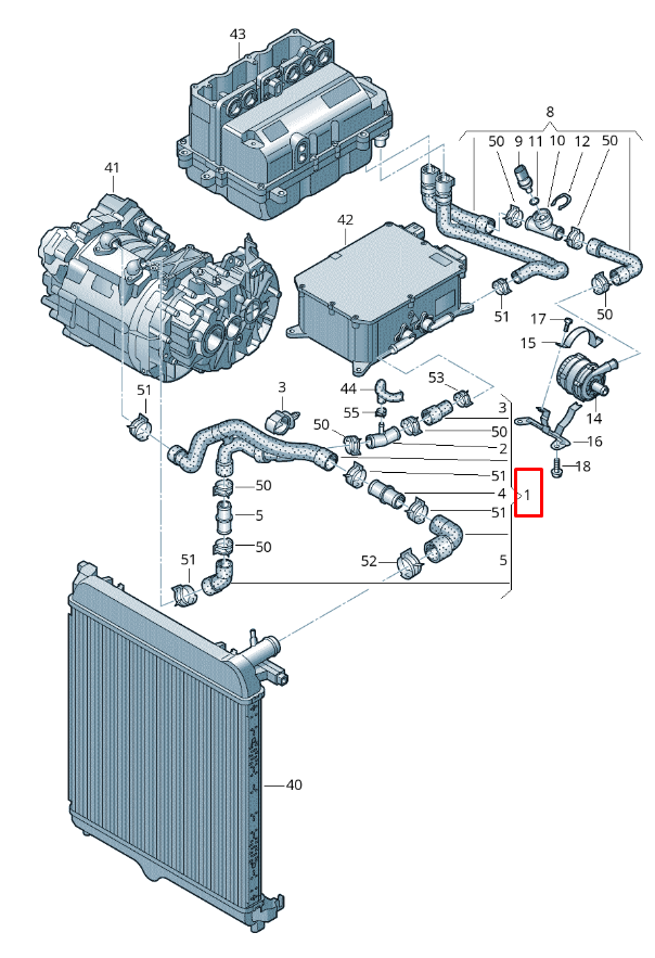 NOUVEAU TUYAU D'EAU DE RADIATEUR CÔTÉ GAUCHE VOLKSWAGEN E-UP 12E122101A 2021