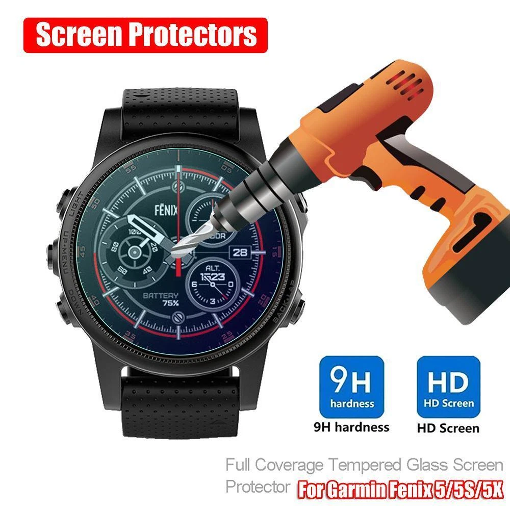 HD For Garmin Fenix 5 5X 5S Tempered Glass Screen Protectors