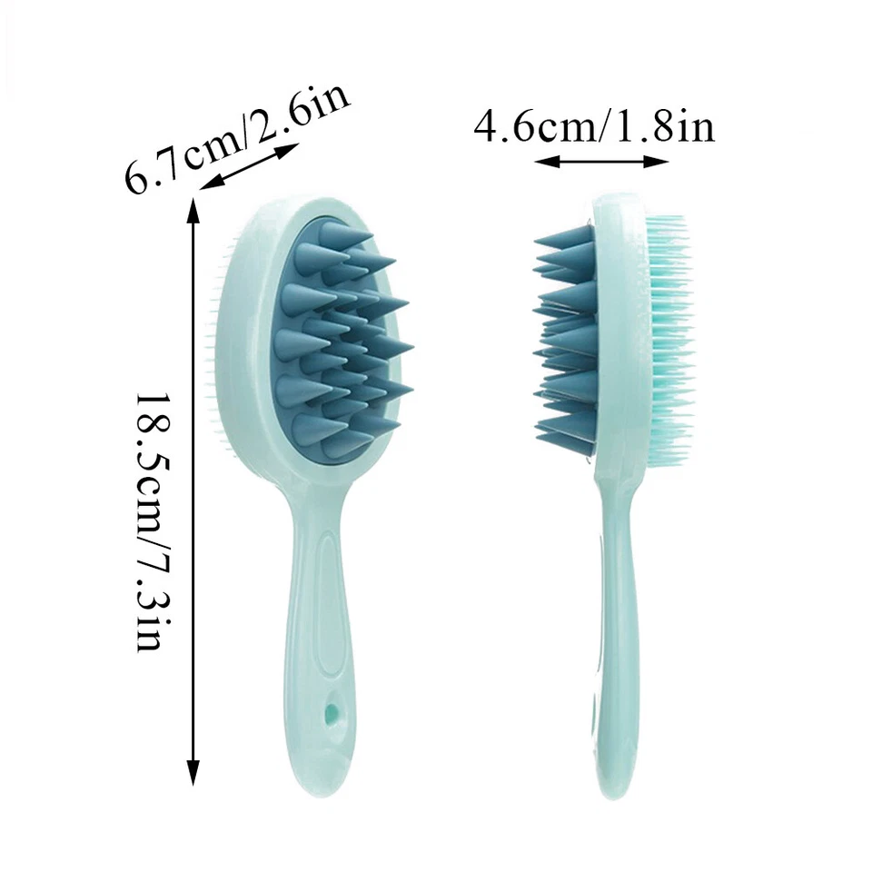 Double Side Scalp Massage Comb Shampoo Brush Soft Body Shower Hair Brushes 2in1 - Image 2 of 4