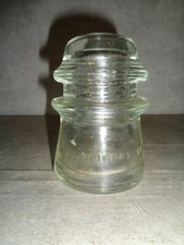 Hemingray Glass Insulator -9 Clear Glass Made In The USA ##