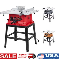 10 Inch 15A Multifunctional Portable Jobside Table Saw With Stand Push Stick USA
