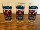 Set of 3 Vintage Pepsi Cola Glasses 1970's Tiffany Style-Stained Glass 16 oz.