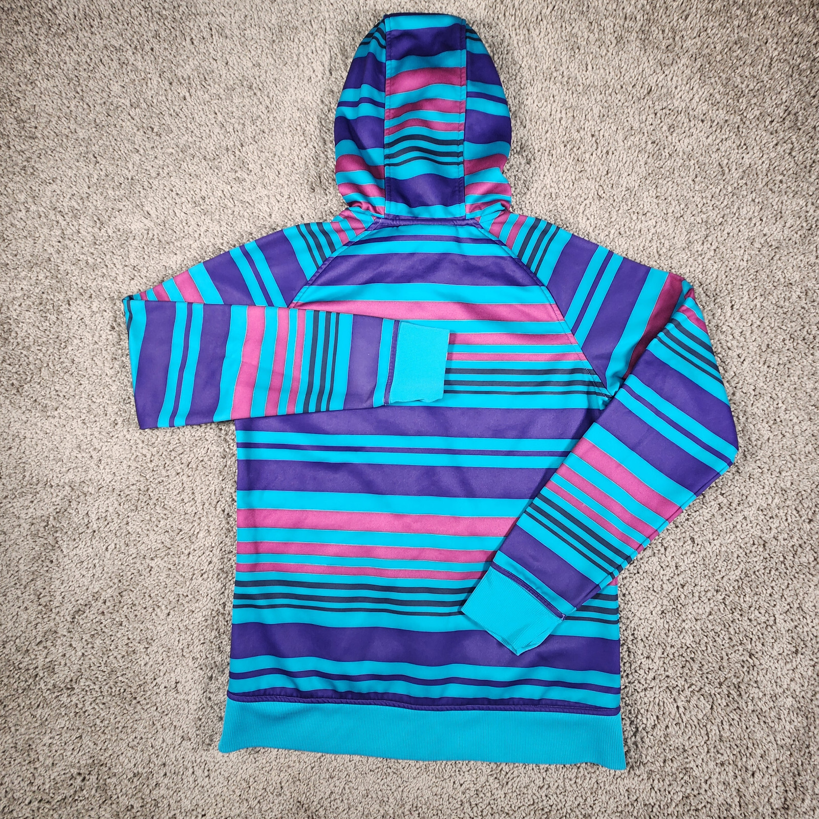 Under Armour Hoodie Womens XS Full Zip Jacket Striped Active Gym Running UA thumbnail 6