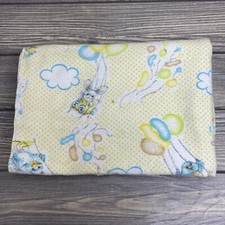 Vintage Recieving Blanket Yellow Animal Balloons 25x38