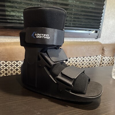 Walking Boot Size Large United Ortho Walker Fracture Boot Black Medical Support