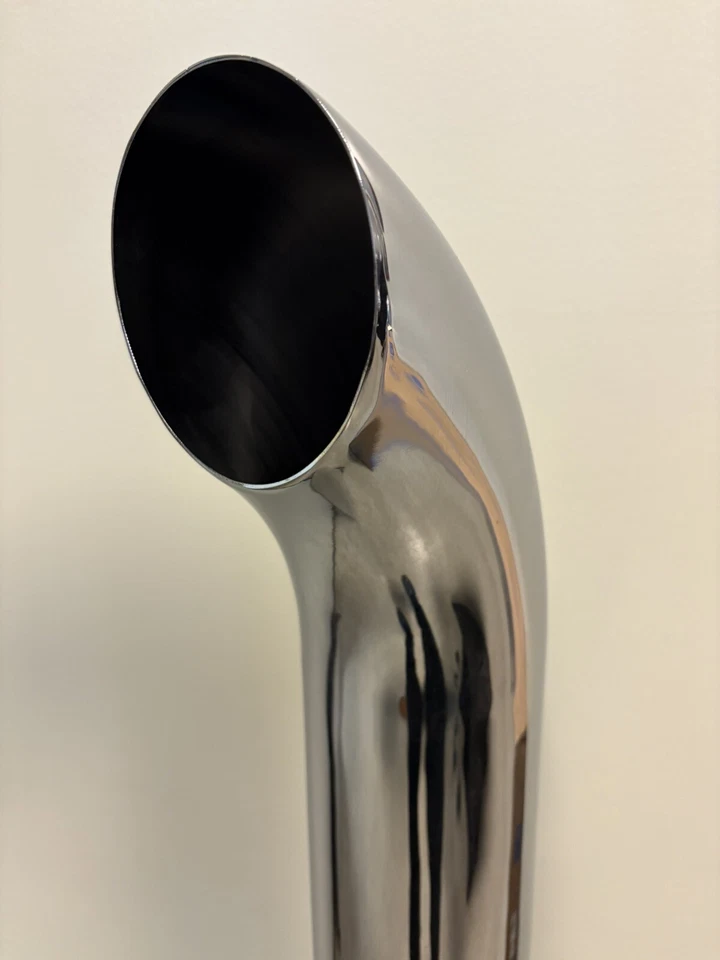 Chrome Stack 4 Inch Curved Pipe 4"X70” Chrome Exhaust Free Shipping!! - Image 2 of 2