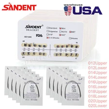 USA Dental Orthodontic Brackets Mini Roth/MBT 022 Hooks 345/10Size Arch Wires
