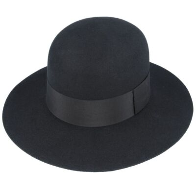 Bolero Wide Brim Wool Hat Men Women Round Crown 100% Wool Felt Stiff Flat  Brim UK