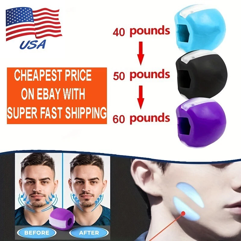 3PCS Jawline Exerciser Mouth Exercise Fitness Ball Neck Face Jaw Trainer  Toning