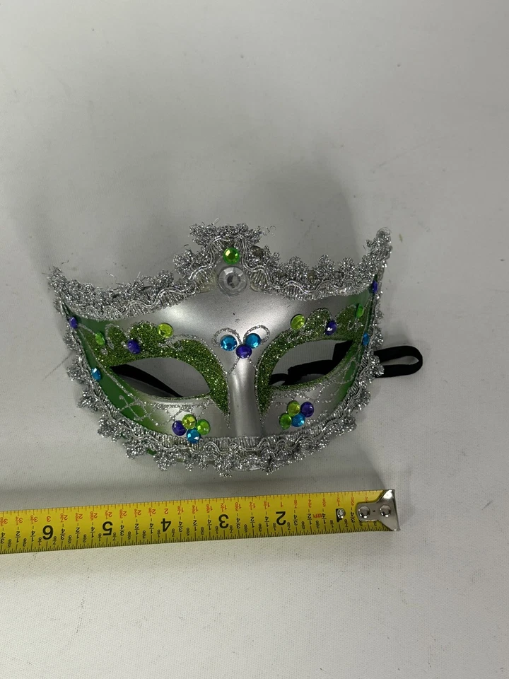 Hand Printed Venetian Mascarade Face Mask Made in Italy Venezia Maradi Gras - Image 4 of 4