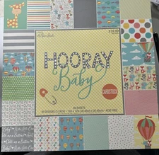 The Paper Studio HOORAY BABY Scrapbook Paper Pack 12 x 12 / 60 sheets