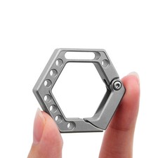 EDC Titanium Alloy Hexagon Key chain Carabiner Pendant Tool Outdoor Connectors