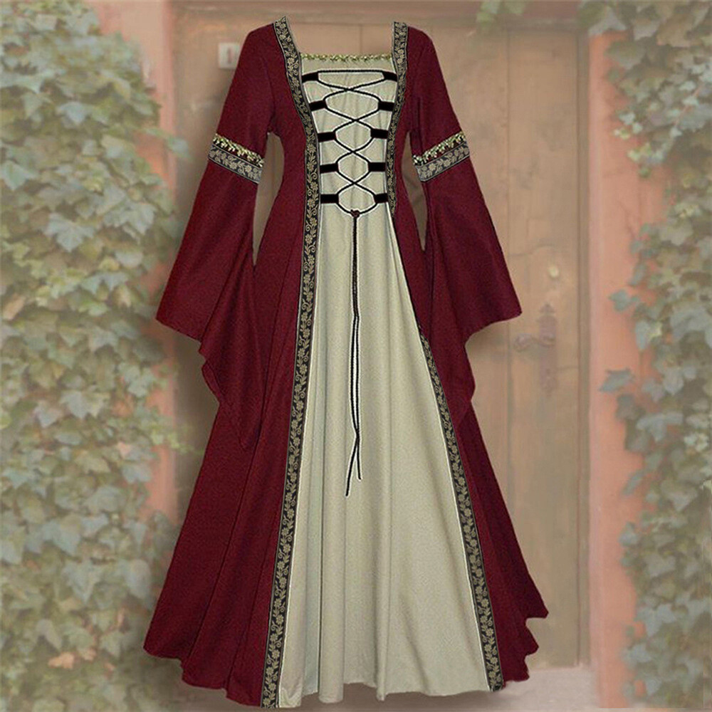 Renaissance Fancy Dress Maiden Costume Adult Medieval Halloween Lady ...