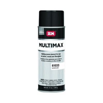 SEM 61033 MULTIMAX Multi-Purpose Aerosol Enamel, Gloss Black, 16 oz Aerosol