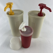 Vintage Tupperware 640  1329 Ketchup and Mustard Pump Dispensers Condiments