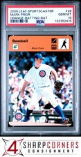 2005 LEAF SPORTSCASTER ORANGE BATTING BAT #28 MARK PRIOR #/35 POP 1 PSA 10