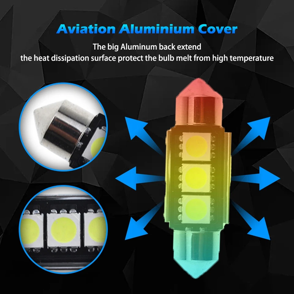 LED Interior Light Bulb For Volvo V50 V60 V70 S40 S60 S80 XC60 XC70 XC90 C30 C70 - Image 4 of 4