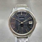 Seiko Watch Men 35mm Black Dial Silver Tone Date 3802-7010 New Battery